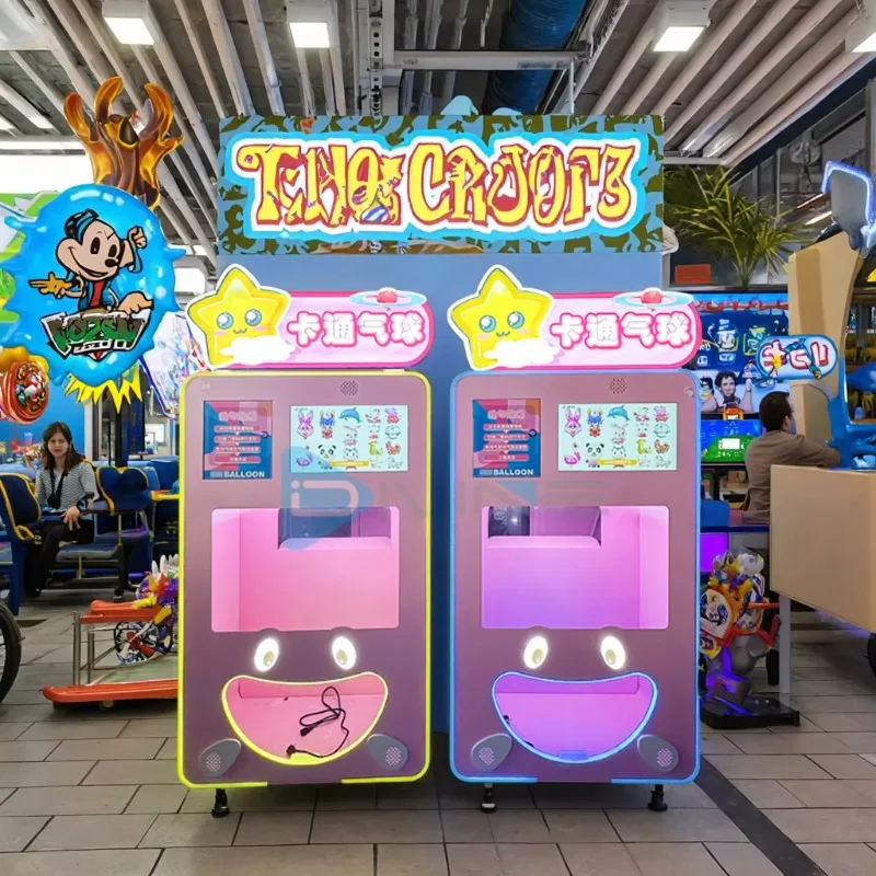 Commercial Automatic Cartoon Balloon Vending Machine Built In Auto Inflation Self Service Equipment