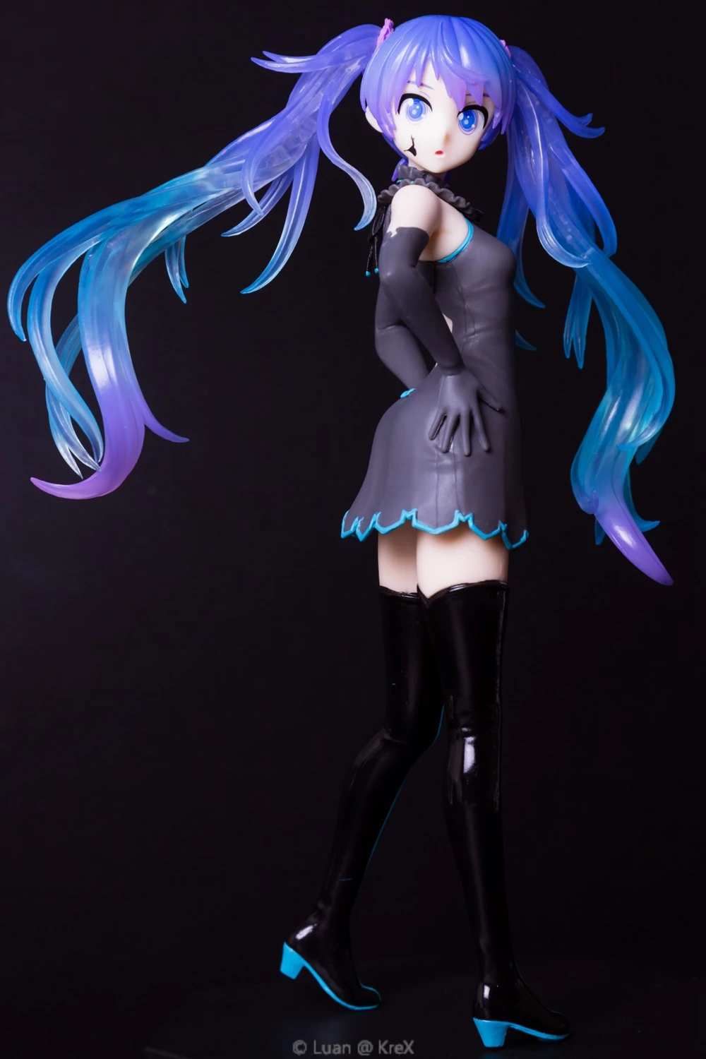 21CM Anime Hatsune Miku Project Ghost Hatsune Miku Czarna Sukienka Lolita Model Zabawka Kolekcjonerska Figurka Akcji