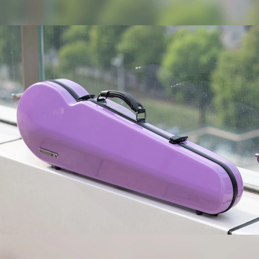 CHRISTINA Triangular Violin Case VB002 Available in Mauve/Sky Blue/Red 4/4 Size Lightweight Hard Composite Materials with Straps