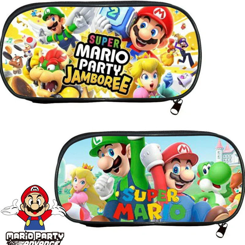 Mario Pen Bag Anime Luigi Stationery Storage Bag Portable Large Capacity Stationery Box Durable Wear Resistant Childrens Gift