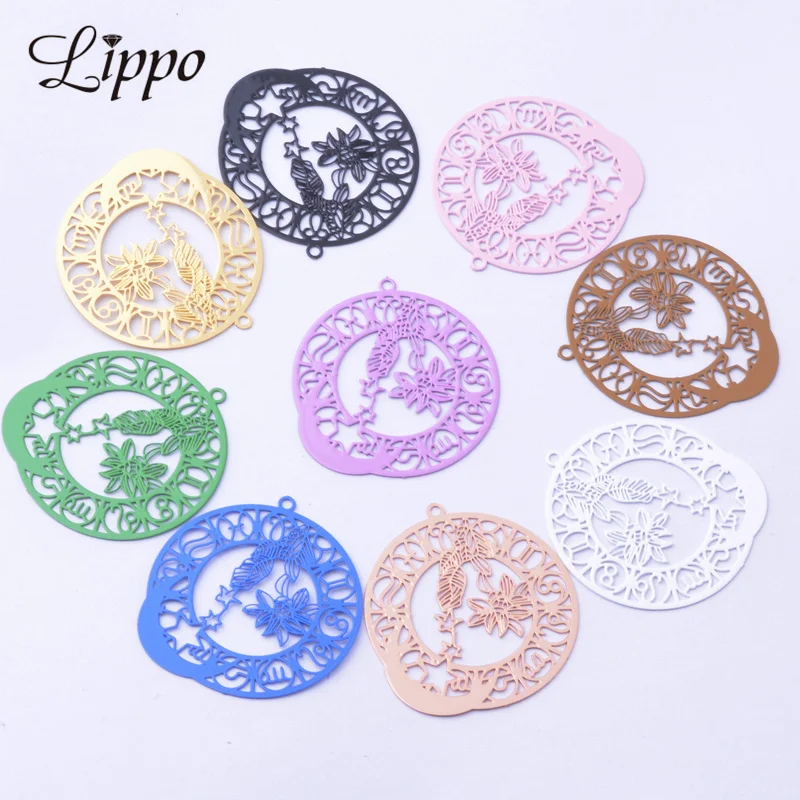 30pcs AD3551 33*31mm Brass Round Dream Catching Charms  Filigree Jewelry  Earring Findings