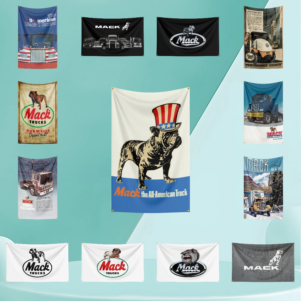 M-MACKS Car Flag Banner 3ft x 5ft Polyester with Brass Grommets HD Printing Exhibition, Racing, Car Fans, Porch, Garage Decor