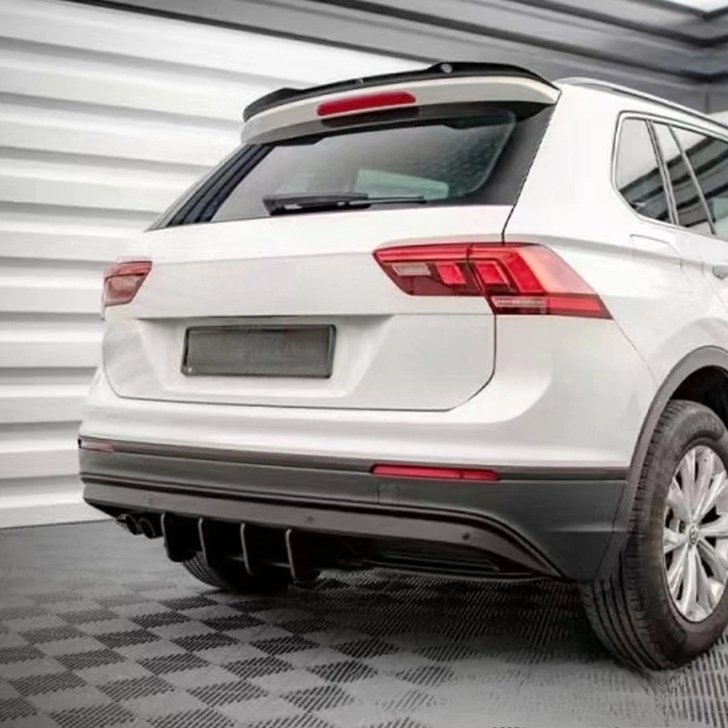For Volkswagen 2017-2024 Tiguan R/R-Line Rear Blade Spoiler Rear Bumper Trim Bolt-On Rear Air Knives Car Exterior Mod Accessory