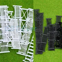 5 szt. Ogrodzenia czarno-białe poręcze Model architektoniczny piaskownica stołowa balustrady krajobrazowej kreatywny dekoracyjny przedmioty plastikowe ogrodzenia