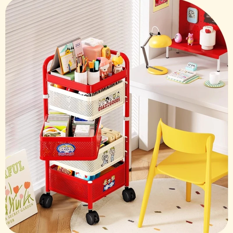 

Dopamine Decor Rolling Cart Rainbow Kitchen Trolley with Locking Wheels Mobile Snack Organizer for Pantry/Living Room/Bedroom