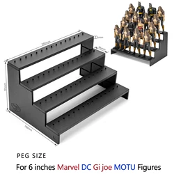 Action Figure Risers Display Stand 6inch Mavel Legends Gi Joe Vintage Series 1/12 Scale Toy Support Holder Shelf Flexible Pegs