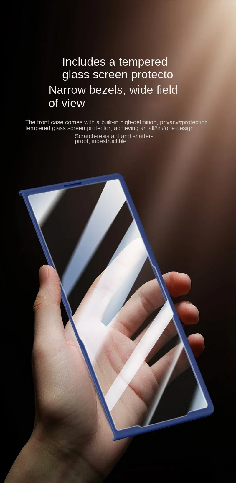 Etui z hartowanego szkła na ekran i zawias do Samsunga Z Fold 8 Ultra Fold 7, matowe, metalowe, z magnetycznym pierścieniem i podstawką. — zdjęcie produktu 6