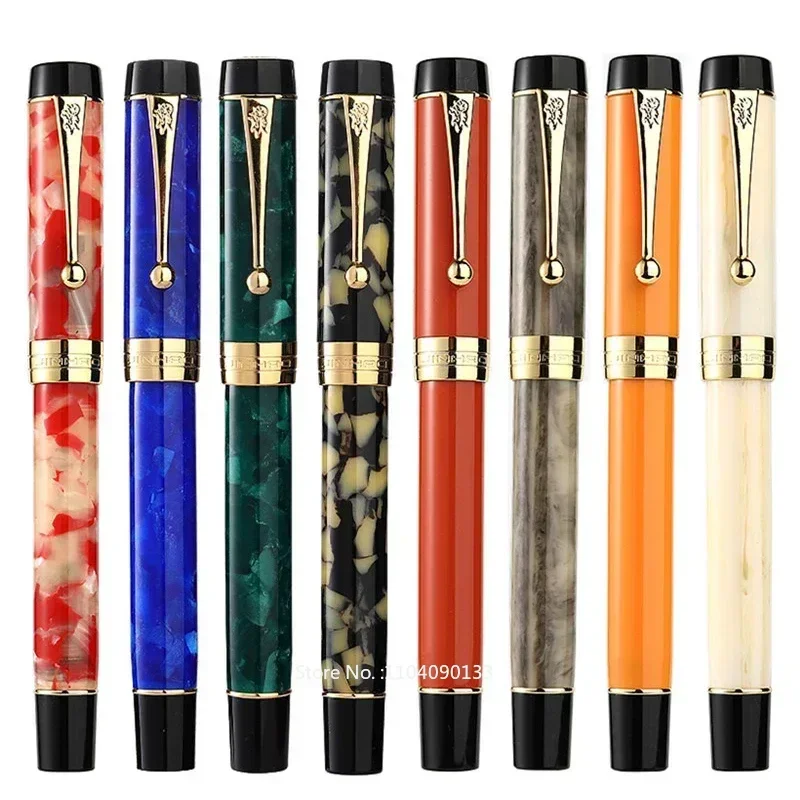 Jinhao 100 Centennial Resin Fountain Pen EF/F 18KGP M / Bent Nib 0.5 /1.2mm with Converter Golden Clip Business Office Gift Pen