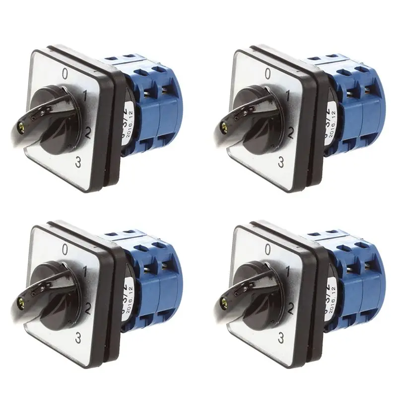 

AT29-4X 660 В, 20 А, 6 клемм, 4 положения, поворотный кулачковый переключатель