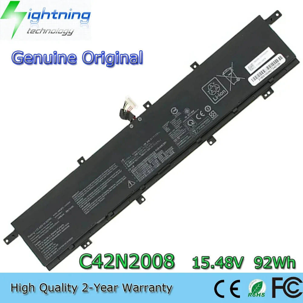 New Genuine Original C42N2008 15.48V 92Wh Laptop Battery for Asus ZenBook Pro Duo 15 OLED UX582 UX582LR 0B200-03840000