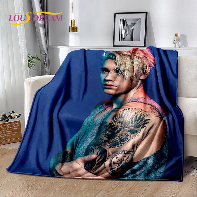 3D popolare Singe Justin Bieber JBiebs morbida coperta di peluche, coperta di flanella coperta per soggiorno camera da letto divano letto Picnic