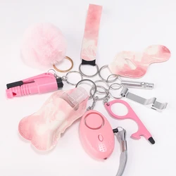 Women's Self Defense Personal Alarms Keychain Window Breaker Bottle Opener Storage Bag Set Keychain