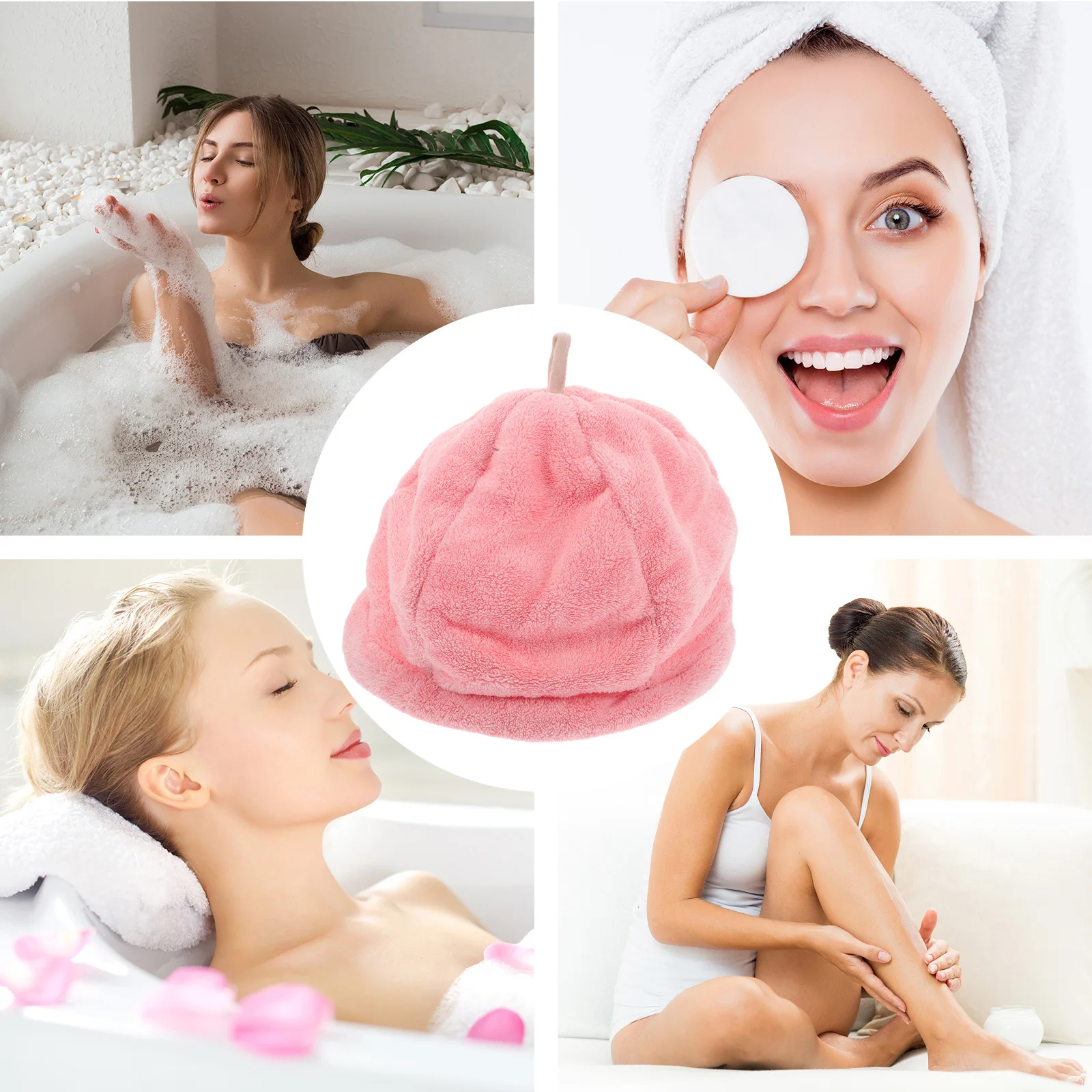 منشفة شعر ماصة من الصوف المرجاني، سريعة الجفاف، ناعمة ومريحة، تناسب جميع مقاسات الرأس، مثالية للاستحمام والساونا والمنتجعات الصحية #5