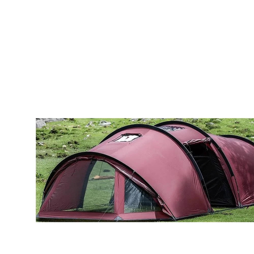View Tunnel Tent Firewood Stove Tent Rainproof and Windproof Camping Shelter