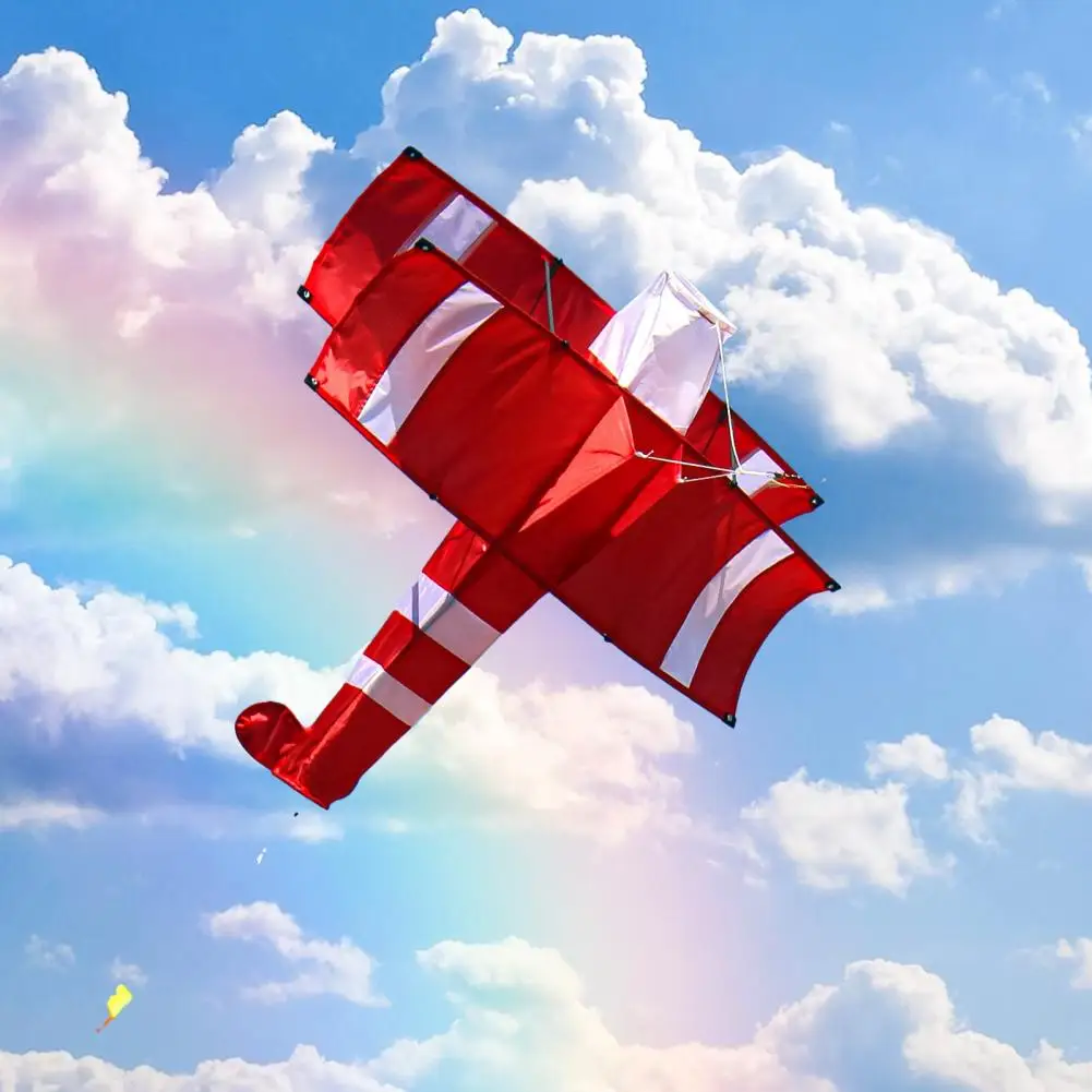 Novel  Daily Red Airplane Kite Toy Easy-using Flying Kite Delicate   for Playing