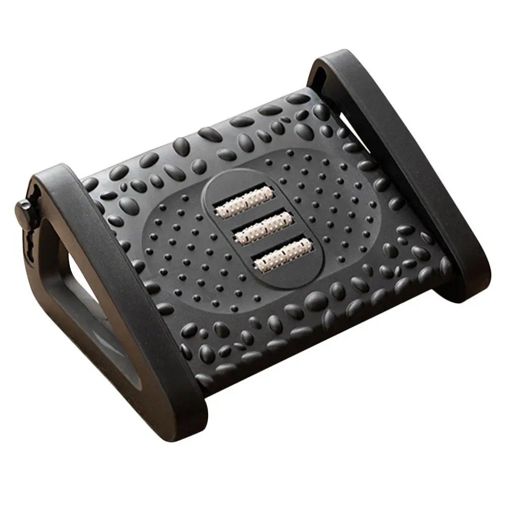 

Ergonomic Adjustable Foot Stool Under Desk Portable Plastic Footrest for Office Bathroom Toilet Use Massage Roller Non-Slip Foot