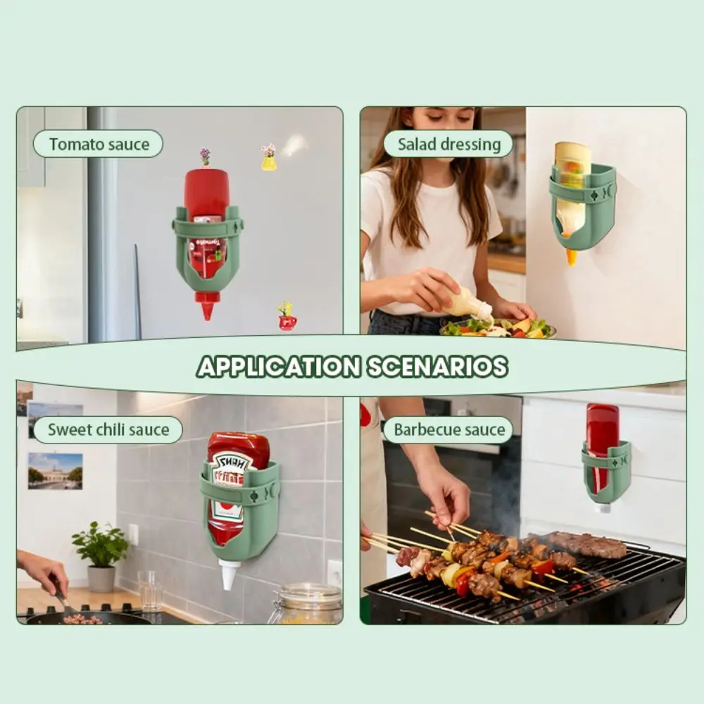 Durable Silicone Seasoning Rack Blue Green Wall Mounted Sauce Salad Storage Soft Inverted Storage Rack Home Kitchen