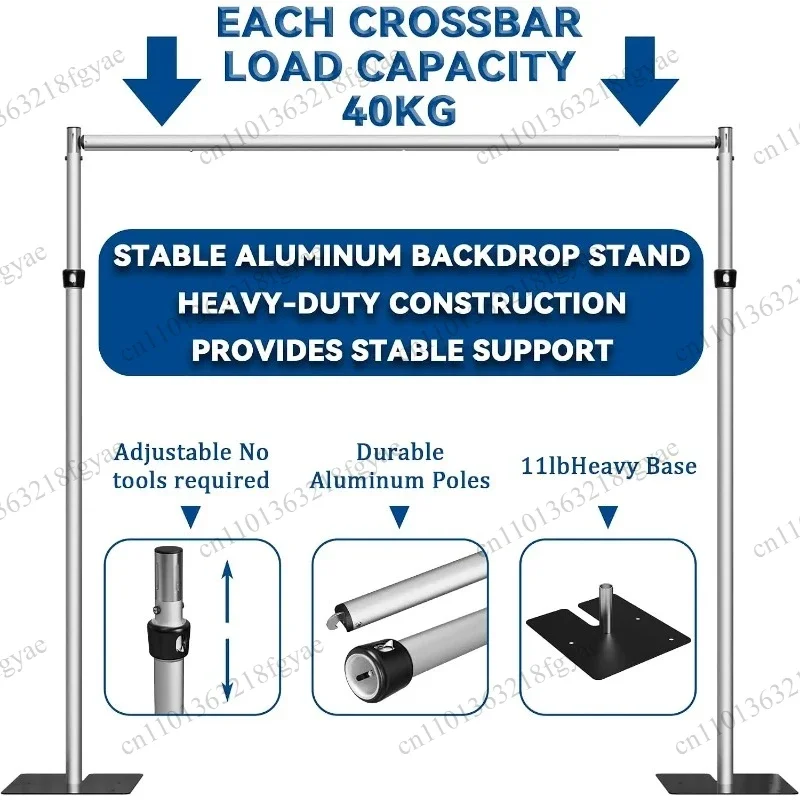 Heavy Duty Backdrop Stand, 10x20Ft Double Crossbar Pipe and Drape Stand Kit, Adjustable Banner Stand, Back Drop Stand for Party view 2