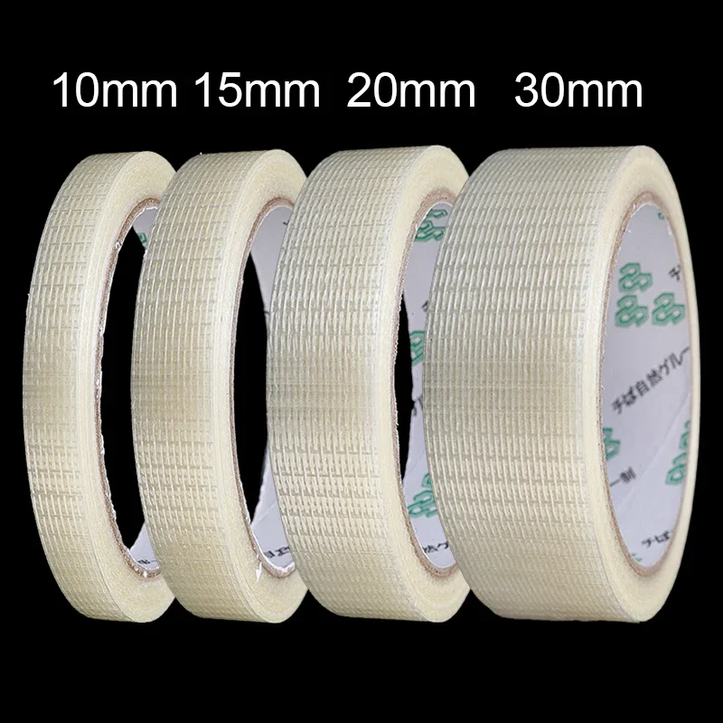 20M/Roll Mesh Fiber Tape High Viscosity Adhesive Tape Super-Strong Single-Sided Waterproof Wear-Resistant Glass Fiber Grid Tapes