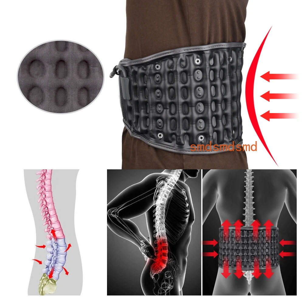 Picture 5: Inflate Lumbar Decompression Waist Belt Spine Air Traction Health Care Physio Back Support Brace Spine Back Posture Correction