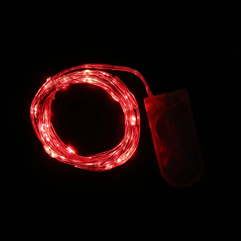 led button light string 2032 button battery box colored light string starry sky cake bouquet gift box copper wire light