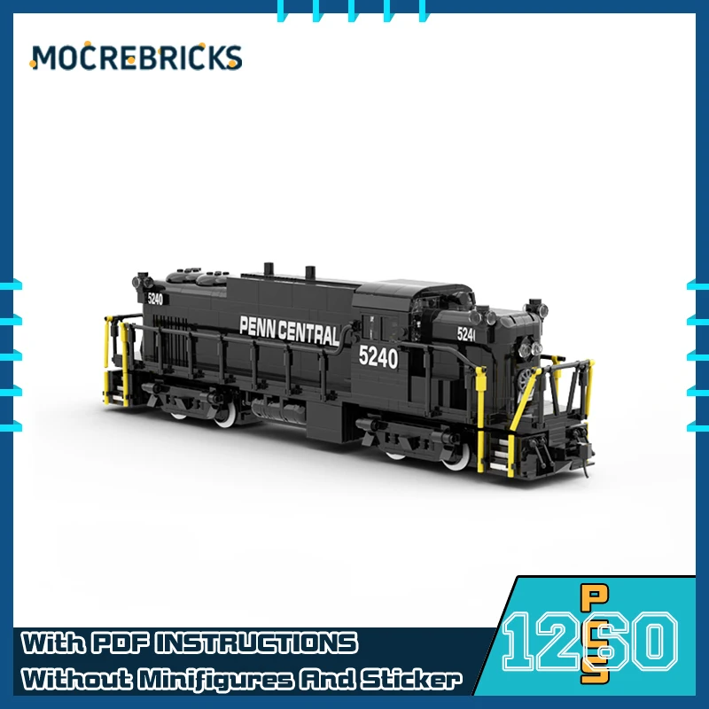 

MOC Pennsylvania Central RailroadAlco RS-3M Train Model DIY Building Block Assembly Technology Bricks Toys For Gifs