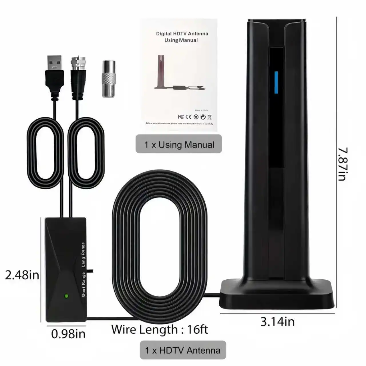 New vertical digital TV antenna for high-definition terrestrial signals, indoor and outdoor DTMB DTV-T digital receiver view 6