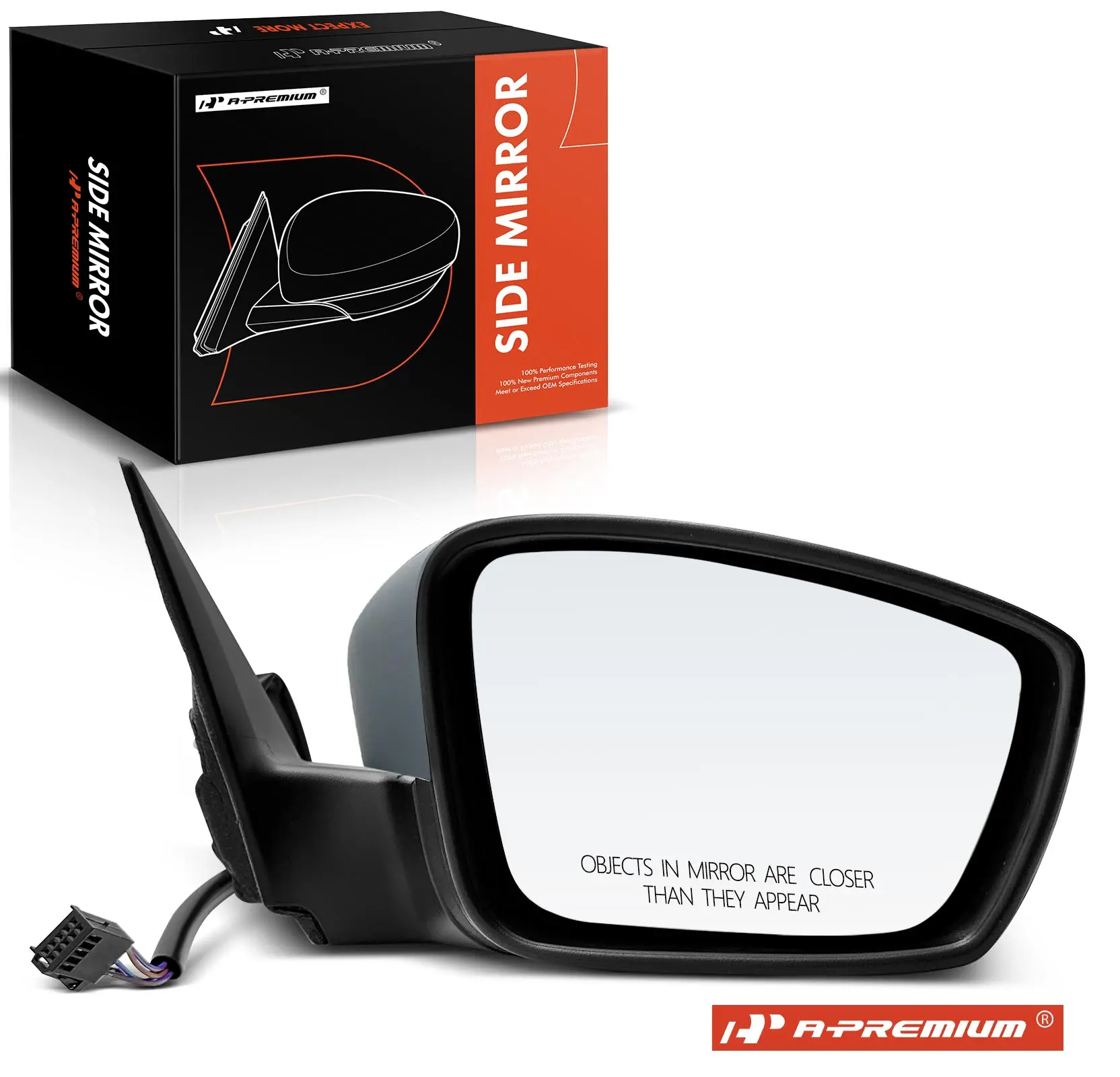 A-Premium Passenger Side Power Door Mirror for Volkswagen Beetle 2013 Manual Folding Heated Paint to Match