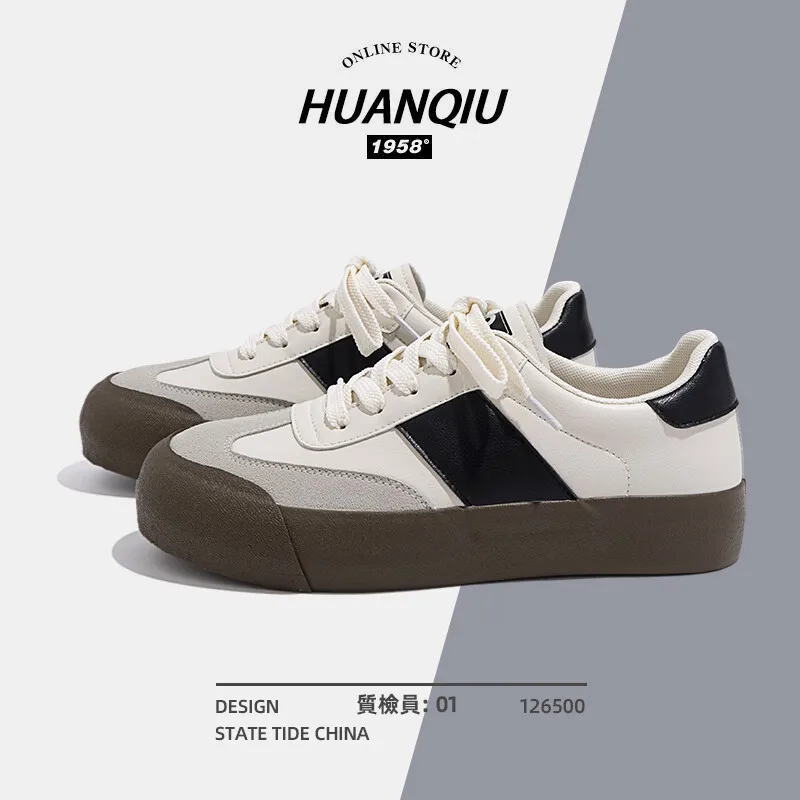 

New retro thick soled German training shoes for women's summer leather casual shoes for men's mesh breathable couple shoes