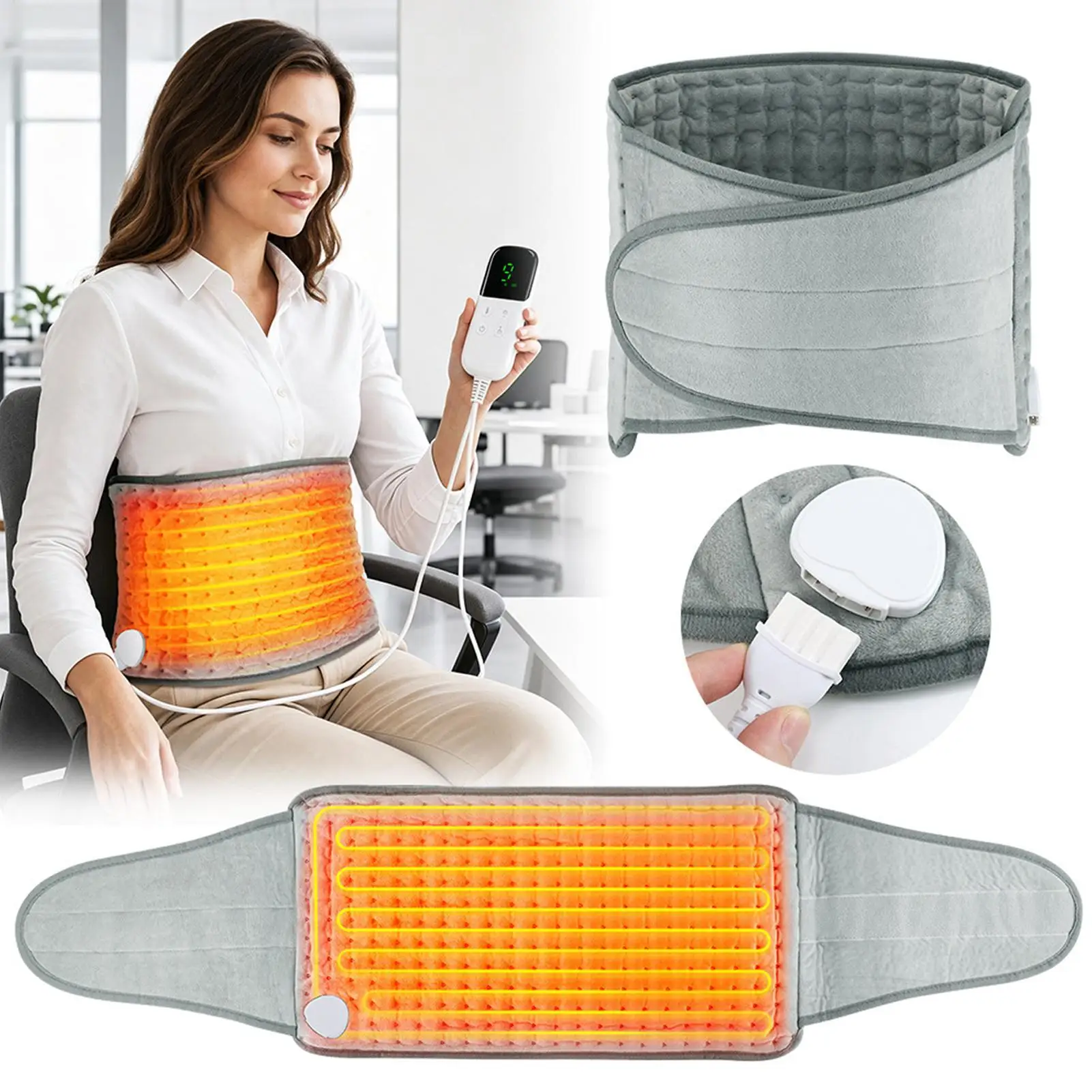 Heated Waist Belly Pad Thermal Waist Belt With 9 Temperature Levels Thermal Heated Belly Belt For Women Adults Parents Grandpa
