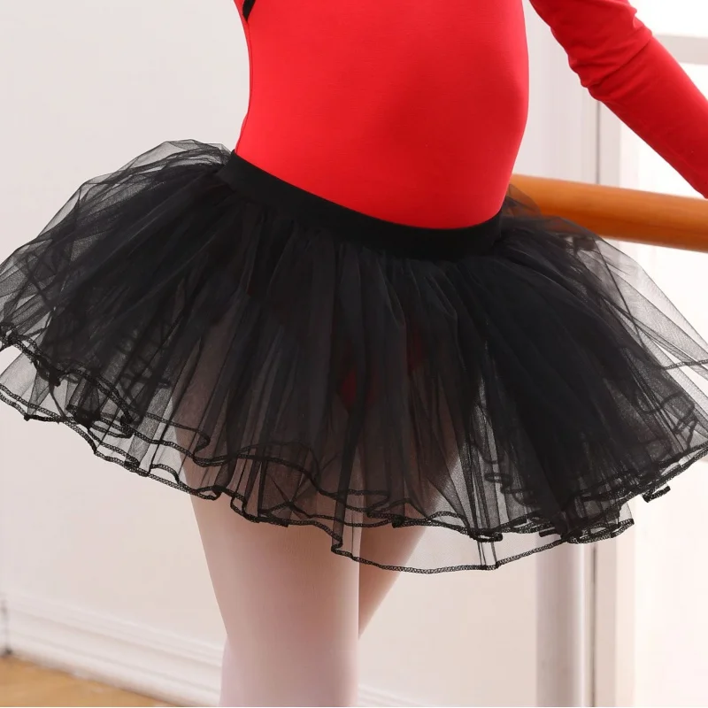 Bambini ragazza elegante balletto Dancewear gonne elastico in vita tinta unita gonna velo in Chiffon Costume da ballo professionale