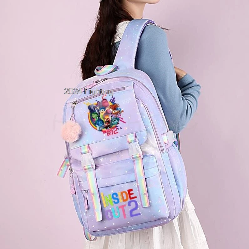 Sac à dos Inside Out2 pour filles et garçons, sac à dos pour enfants adolescents, sacs d'école décontractés mignons, cadeau d'anniversaire pour enfants, mode