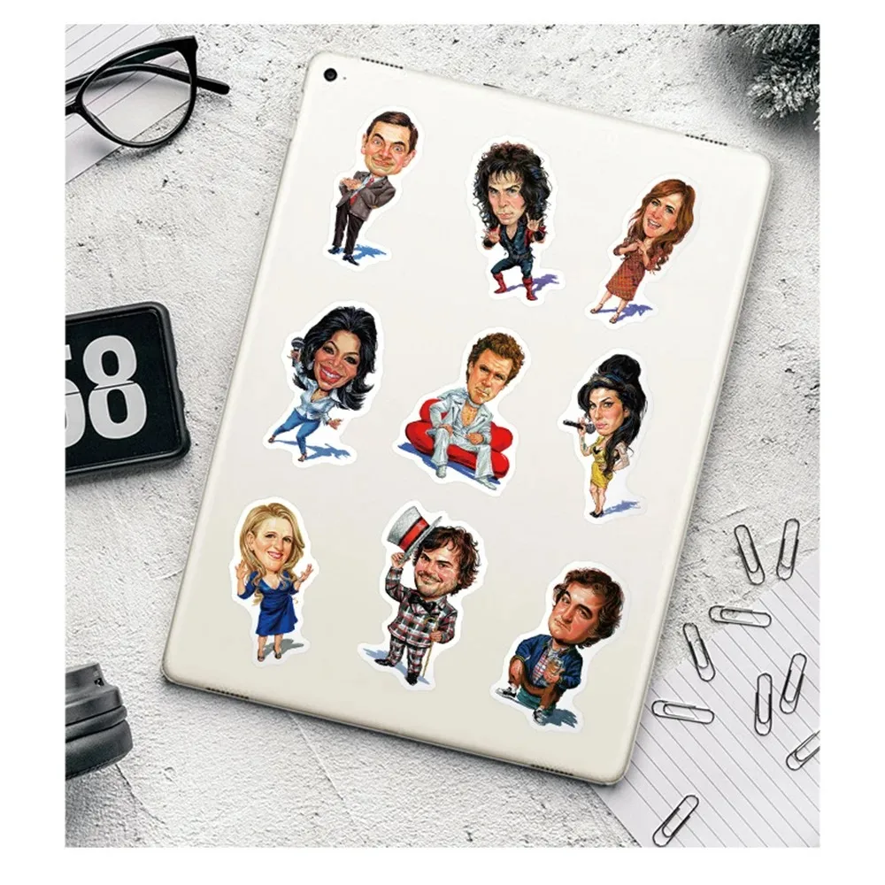 50 szt. Naklejek z postaciami piosenkarki z kreskówek DIY wodoodporna deskorolka naklejki na bagaż Laptop animacja motocykla