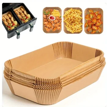 Image 50/100/150pcs Disposable Air Fryer Paper Kitchen Baking Airfryer Mat Oilproof Micro-wave Barbecue Pad Baking Paper Accessories