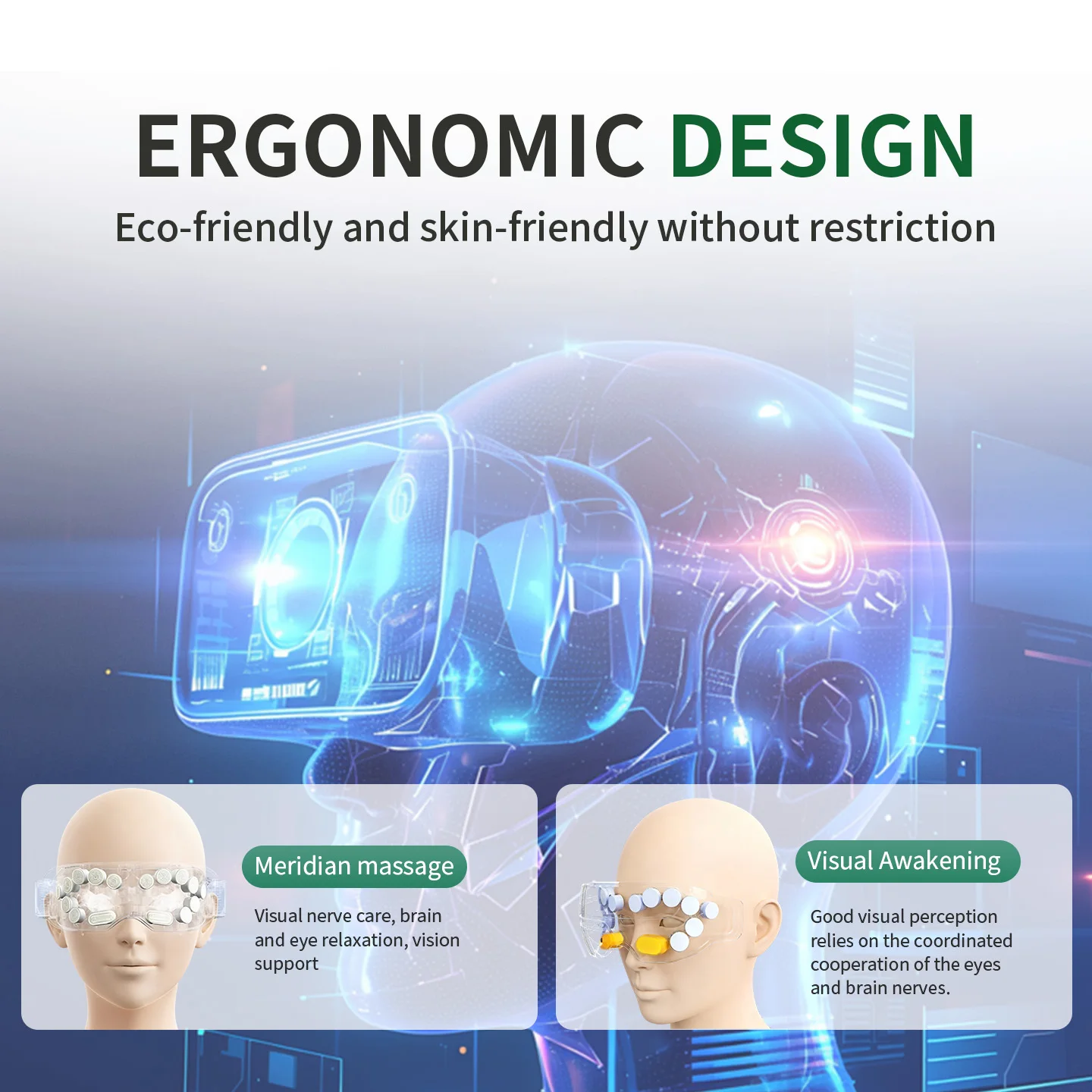 Pulse Holographic Eye Massager for Myopia Care Relieve Eye Fatigue Comfort Eye Relax Instrument for Students Office Daily Use