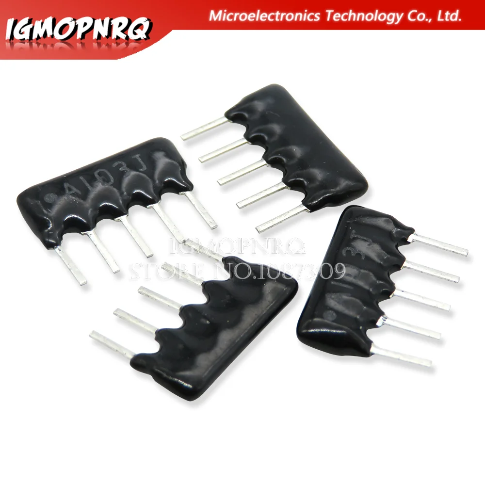 10Pcs 6PIN 5PIN 9PIN Exclusion เครือข่ายอาร์เรย์ตัวต้านทาน DIP 100 220 330 470 510 680 1K 1.2K 1.5K 2K 2.2K 3.3K 4.7K 10K 100K Ohm 6P