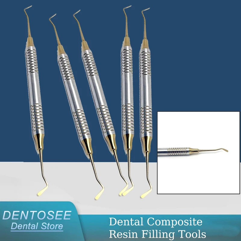 

5pcs Dental Composite Resin Spatulas, Double-Head Stainless Steel Tools for Dentists, Filling Spatulas