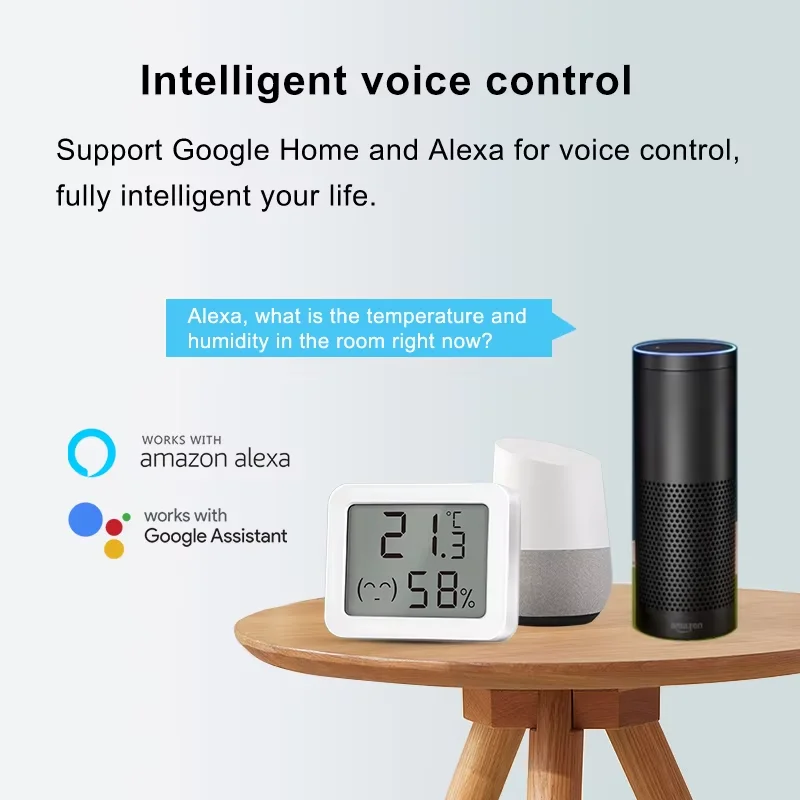 EWeLink Zigbee 3.0 Temperature & Humidity Sensor, Low Power Consumption, Real-Time Monitoring, Compatible With Alexa And Google.