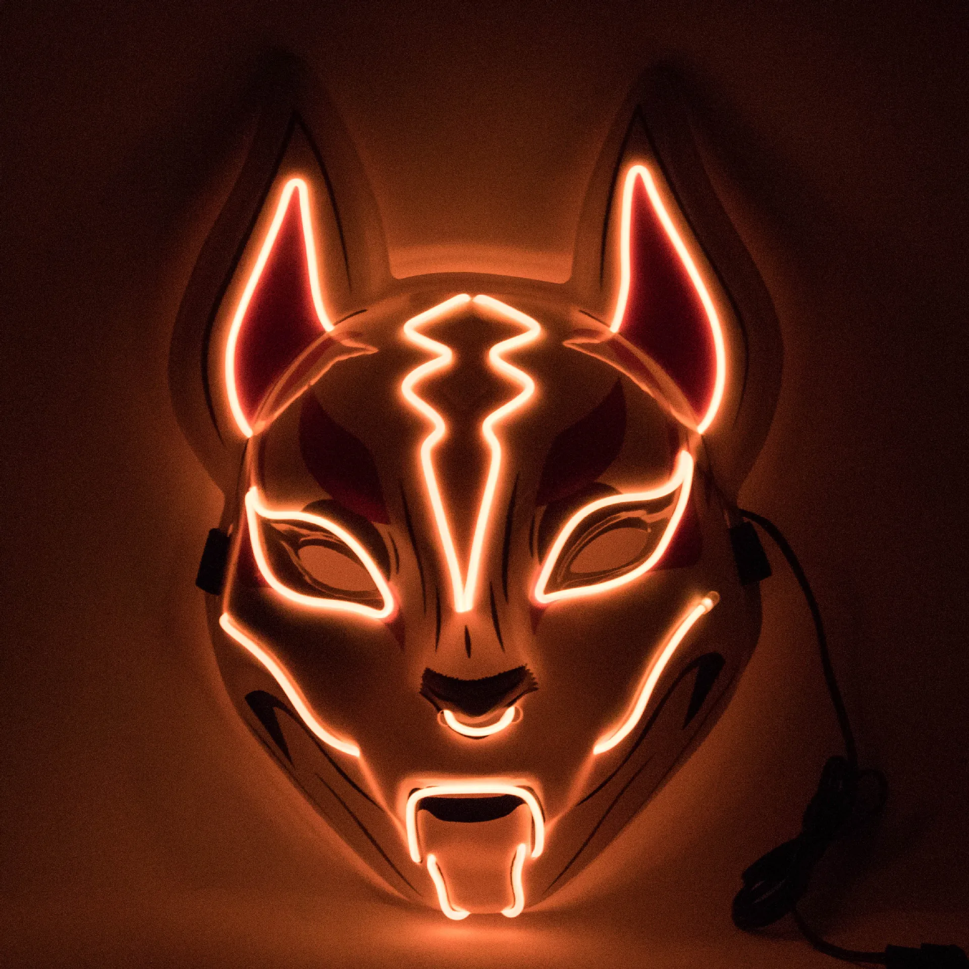 Fox Luminous Mask Party Gogo Dancer Costume Light Up Accessory Halloween Cosplay Wear Nightclub Bar Performance Rave Men Women