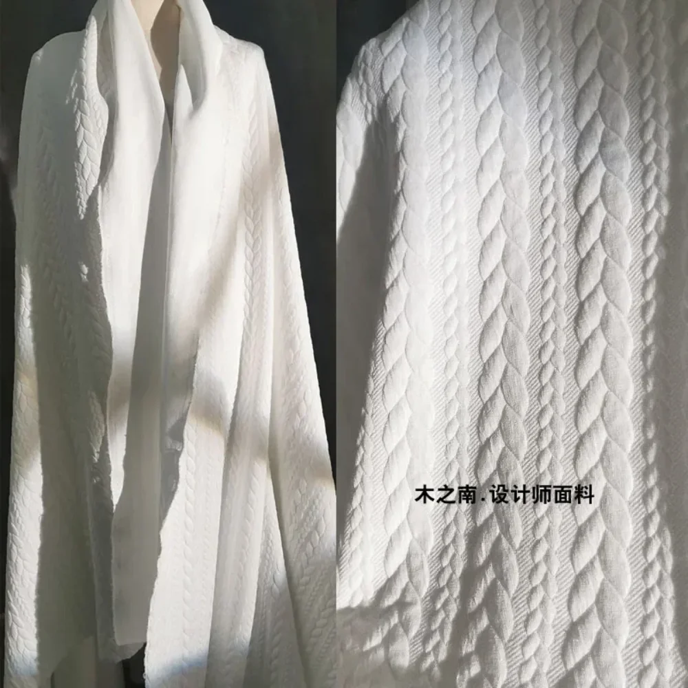 

Twisted Texture Knitted Barley Ear Fabric Fashion Thick Sweater Sweater Wide Leg Pants Clothing Designer Sewing Material Cloth