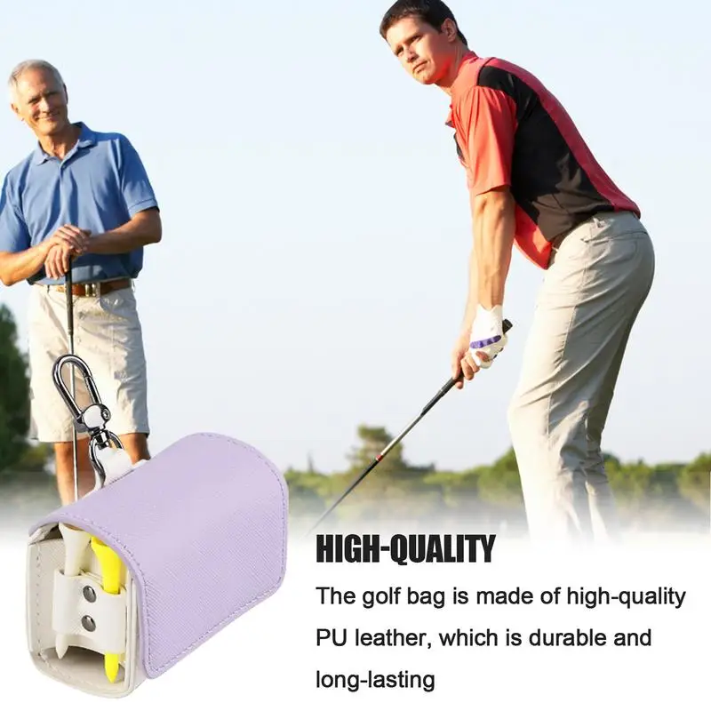 Golf Tee Pouch Golf Pouch Water Proof Golf Accessory Bag Golf Ball Accessories PU Leather Golf Bag For Golf Training Tournaments