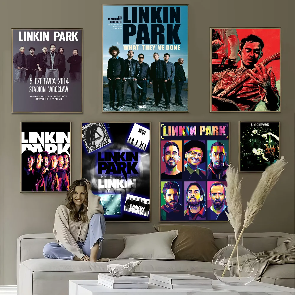 

Band L-Linkin Cool P-Park Movie Sticky Posters Vintage Room Home Bar Cafe Decor Vintage Decorative Painting