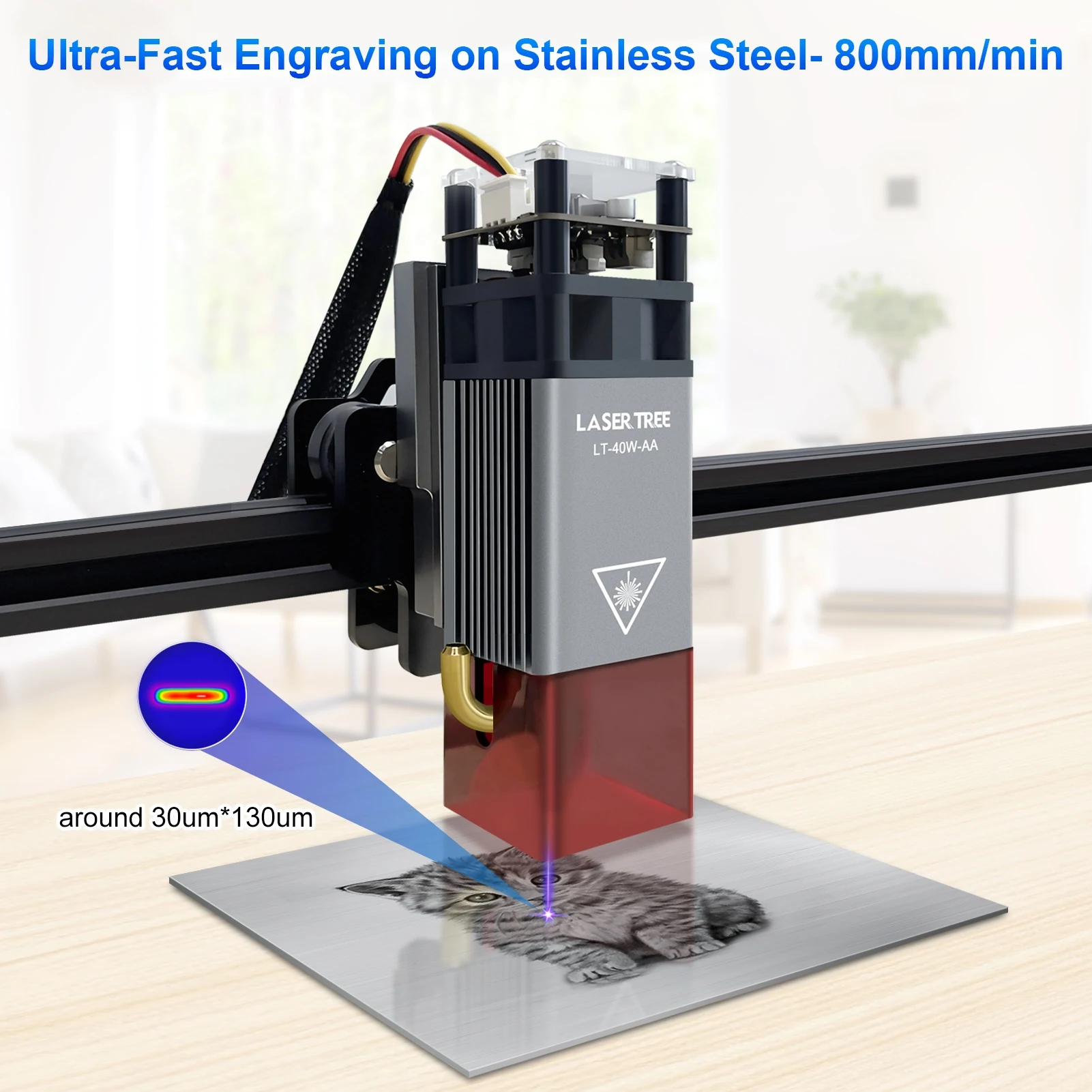 LASER TREE 5W Optical Power Laser Head 450nm Blue Light TTL with Air Assist Module for Laser Engraver Cutting Engraving DIY Tool