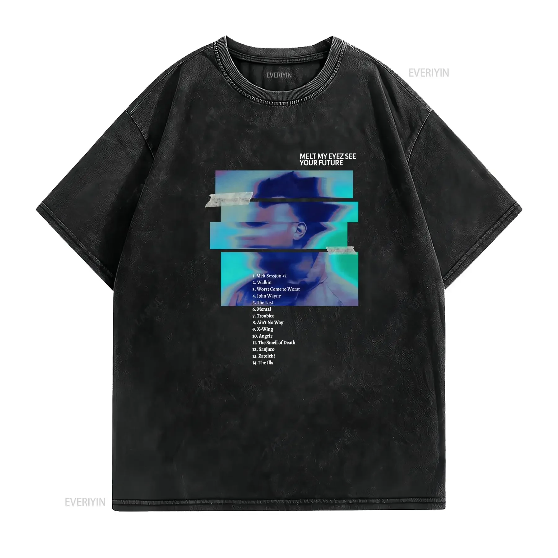 Denzel Curry T Shirt Merch Melt My Eyes See Your Future Eyez vintage Washed designer clothes Top For Everyday Wear streetwear