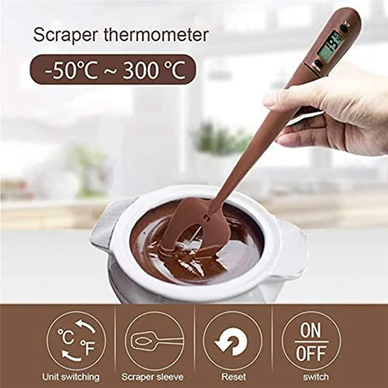

Digital Candy Spatula Thermometer, Instant Read Meat, Candy Thermometer Reader, Stirrer In One Food Grade Silicone Easy To Use