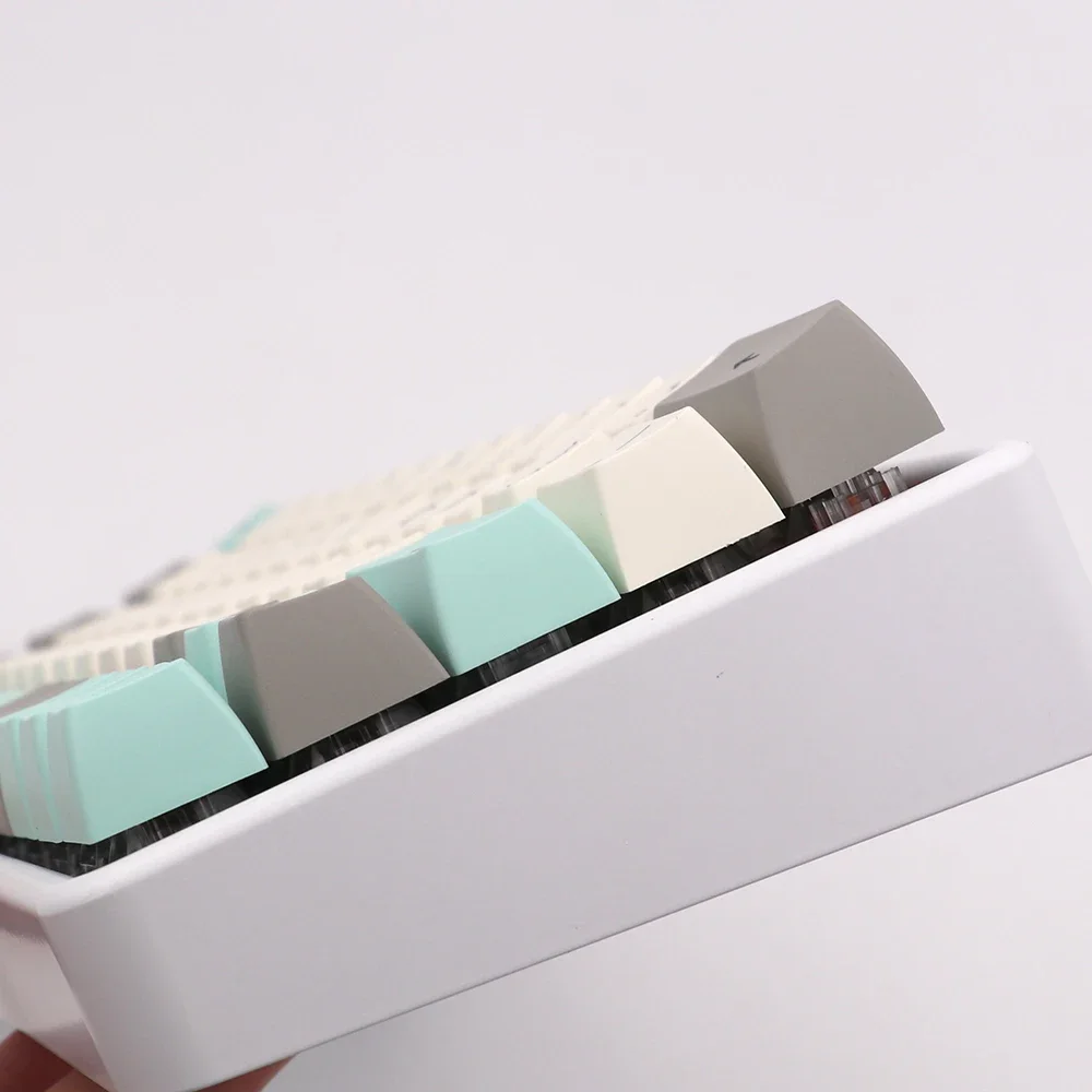 Esquema minimalista de cor verde Keycap SA Altura PBT Sublimação Personagem Teclado Mecânico GH60 68 84 104 Keycap
