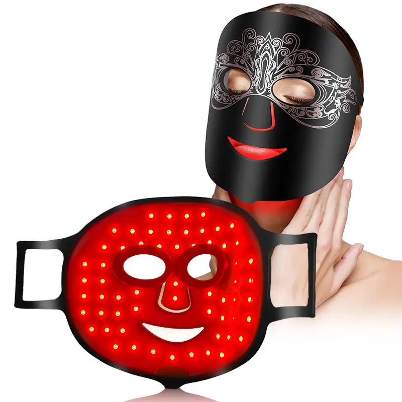 Maschera facciale in silicone flessibile a quattro lunghezze d'onda da 60 LED 660nm 850nm 415nm 590nm