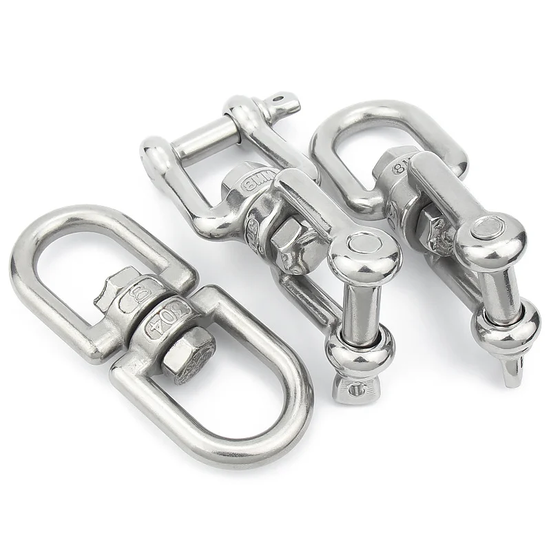 1 stücke 304 Edelstahl Swivel Doppel Auge Haken Hebe Swivel Ring Swivel Haken M3 - M16 Verknüpfung Ring Kette schnalle hund