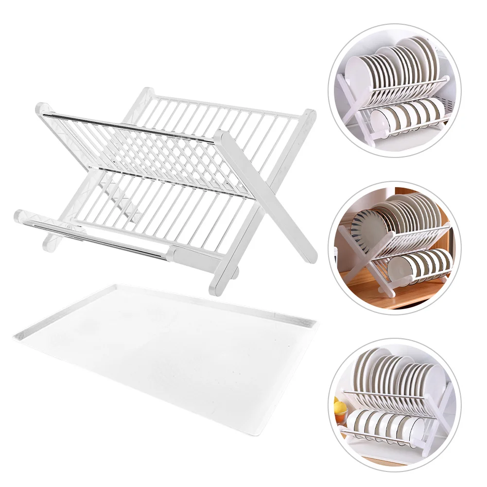 

1Set Kitchen Dish Drain Rack Elegant Appearance High Quality Craftsmanship Collapsible Dish Drying Stand for Utensils Bowls