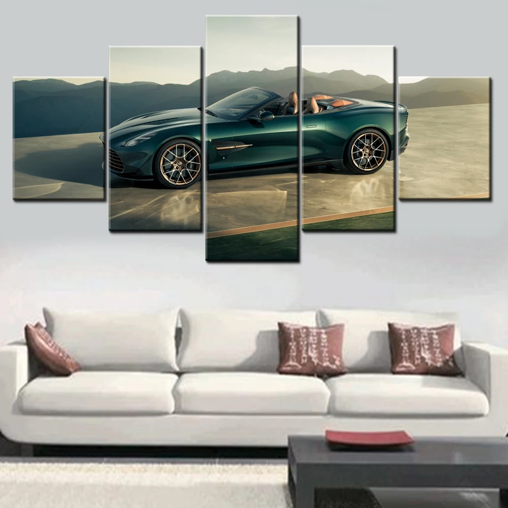 Peinture sur toile 5 pièces Arts muraux DB12Volante-britannique luxe Convertible en vert splendeur papier peint décor à la maison Arts d'images